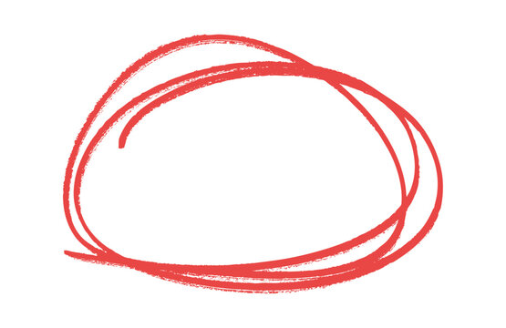 Hand-Drawn Red Circle Mark PNG, Transparent Background Highlight for Exam, Mistake, or Note, Marker Pen Doodle Circle, Pencil Outline, Grunge Round Frame for Text, Numbers, Logo, or Design Element
