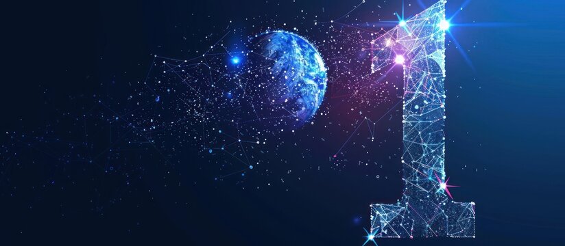 Number one in a futuristic space background.