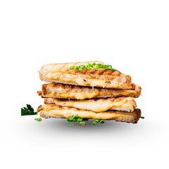 Fresh Homemade Sandwich with Vegetables and Cheese.