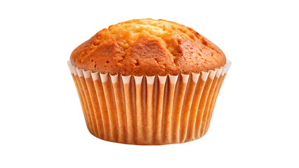Single plain muffin isolated on transparent background