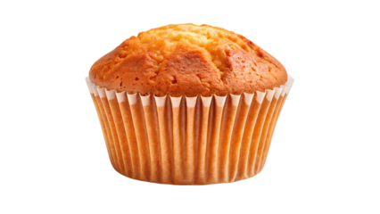 Single plain muffin isolated on transparent background