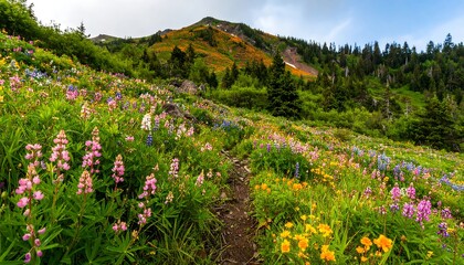 Mountain meadow wildflowers