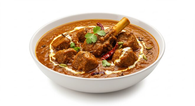 輝くスパイス香る とろける羊肉カレー 食欲をそそる一品. AI Generated