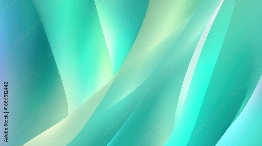 Poster a vibrant abstract swirl of blue and green hues creating a dynamic flow and depth, perfect for moder