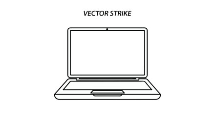 Modern laptop computer open and ready for use on a white background