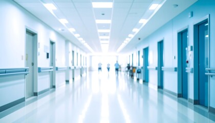 Obraz premium Blurred hospital hallway