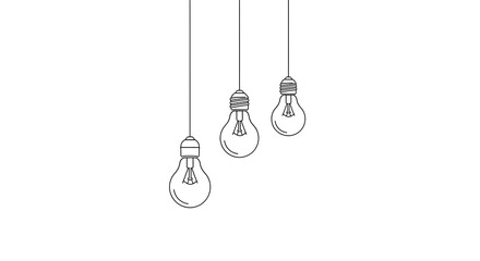 Hanging lightbulbs with minimalist design.