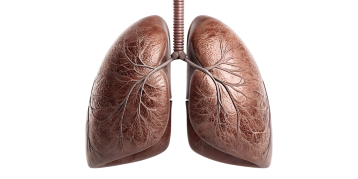 Human Lungs on White Background