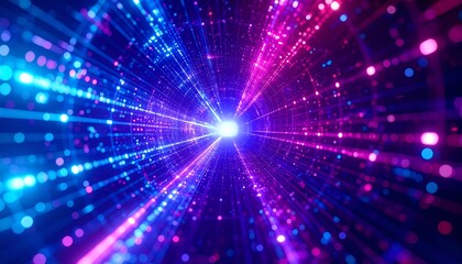 Abstract tunnel of vibrant light
