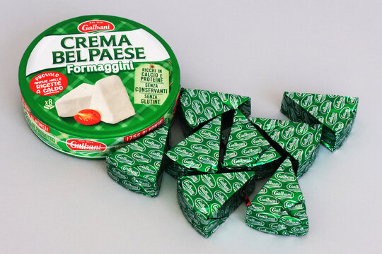 Italy &ndash; September 5, 2025: Crema Bel Paese Formaggini processed cheese by Egidio Galbani S.r.l. 