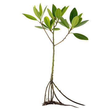 Green mangrove tree propagule isolated on a transparent background png