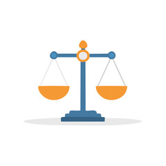 Simple vector illustration of a scale balance on white background representing law and legal system