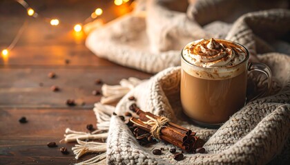 Cozy autumnal coffee drink