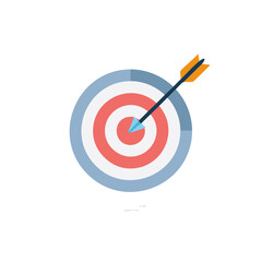 Target with arrow hitting the bullseye illustration, success concept