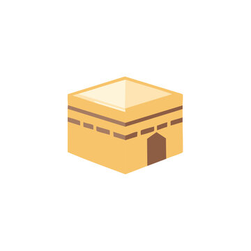 Isometric Illustration of Kaaba in Mecca, Islamic Holy Place, Religion and Culture