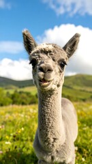 Obraz premium Cute alpaca in a field