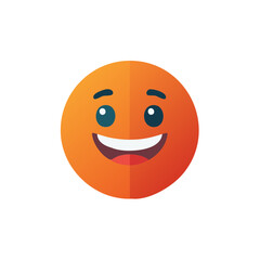 Fototapeta premium Joyful Orange Face with Wide Grinning Smile and Expressive Eyes