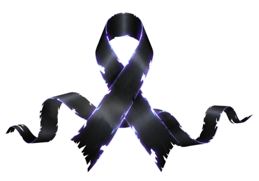 Dramatic dark ribbon design with subtle light accents, showcasing flowing lines and a textured surface.