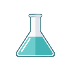 Erlenmeyer Flask with Turquoise Liquid in a Scientific Lab Setting