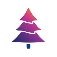 Fototapeta premium Vibrant Gradient Abstract Christmas Tree Icon Simple Modern Holiday Celebration Design