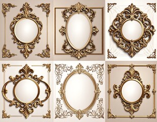 Ornate gold picture frames (4)
