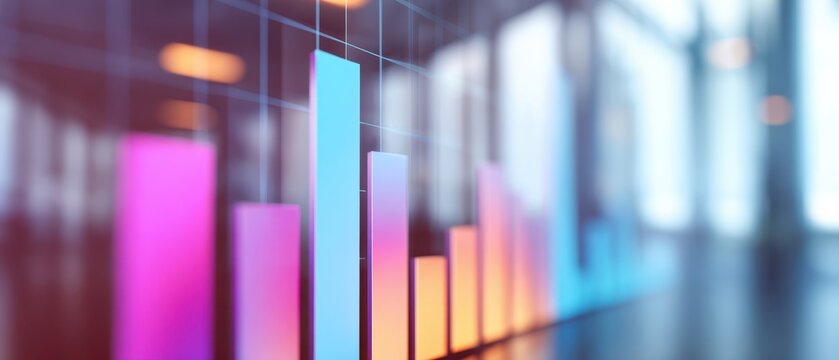 The vibrant growth chart showcasing dynamic financial trends in a modern office environment.