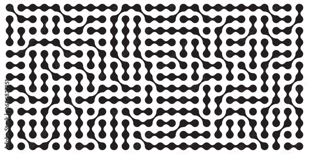 Poster metaball black and white vector background. liquid morphing connected blobs template. organic tech g