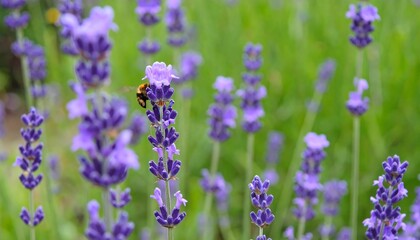 Obraz premium Lavender field with bee