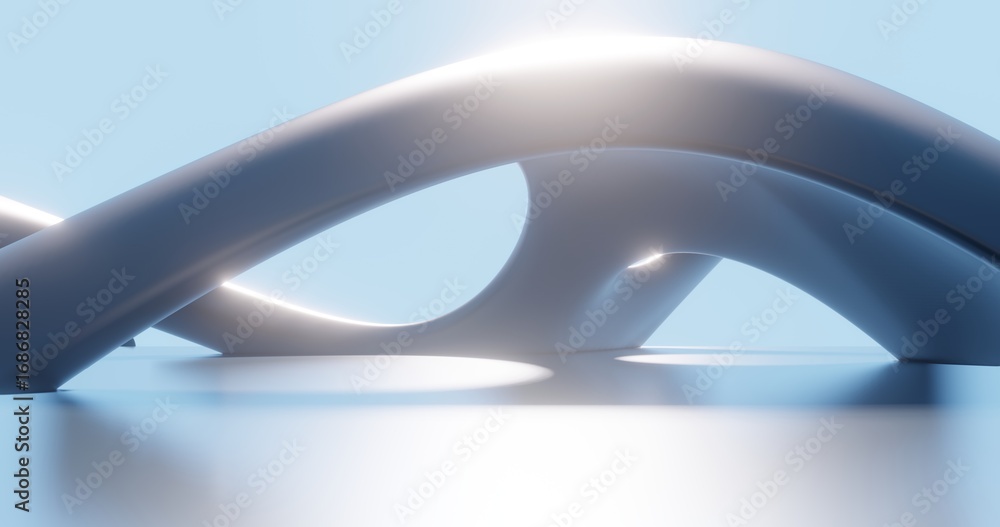 Poster futuristic architecture background bionic pattern in design 3d render