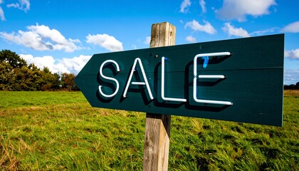 Outdoor Sale Sign in Field