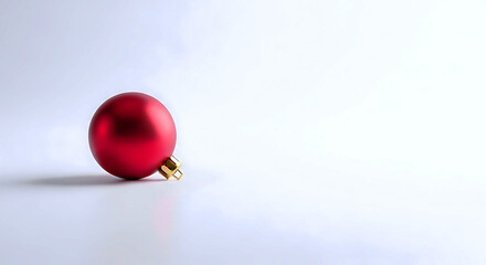 A solitary red ornament reflecting the holiday spirit.