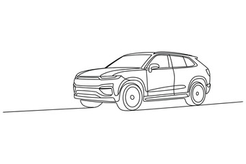 Fototapeta premium Continuous Line Drawing of Sedan Car – Transportation Icon