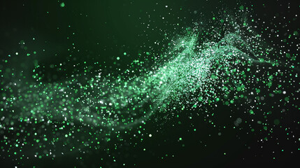 A dynamic burst of green powder explosion captured in motion, symbolizing energy, freshness, creativity, and abstract beauty, blending nature-inspired tones with artistic expression in a vibrant and m