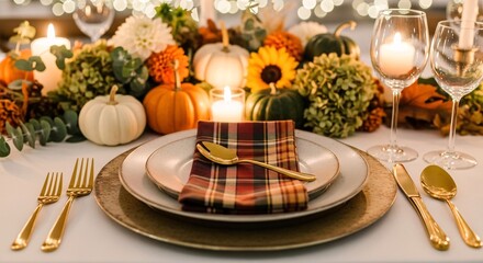 Autumn Themed Wedding Table Setting