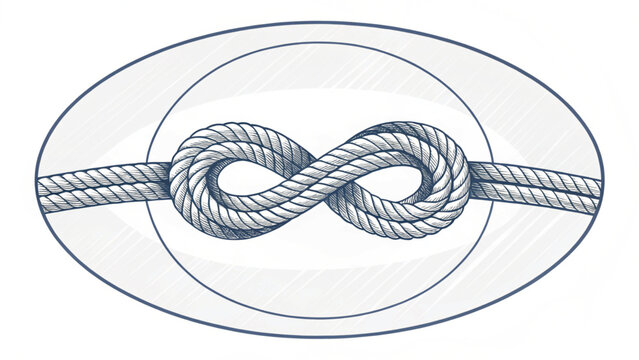 Infinity knot made of rope in an oval frame infinity symbol