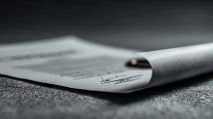 minimalist interior featuring certificate mounted on wall with blurred white text bars for ar name