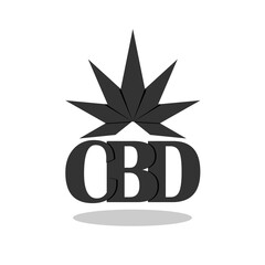 Simple CBD icon with shadow