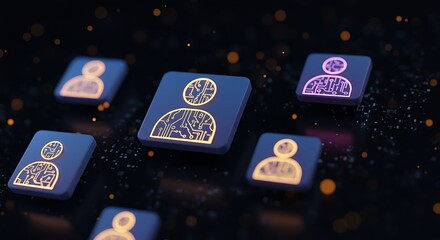 Digital user profiles abstract illustration