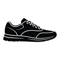 Low top shoes Silhouette, Vector, Illustration, Outline, Line Art, Icon, White Background.