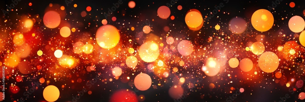 Poster vibrant bokeh lights creating a magical atmosphere with warm glows and soft focus backgrounds