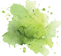 Watercolor Green Abstract Ink Stain Vector Illustration