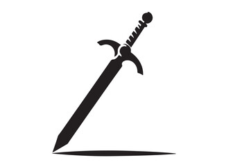 sword logo silhouette vector, vector sword silhouette logo illustration, vector silhouette of medieval dagger, sword weapon vector logo design, dagger or sword logo silhouette vector on background.
