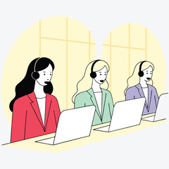 Online Customer Support Icon Set Vector