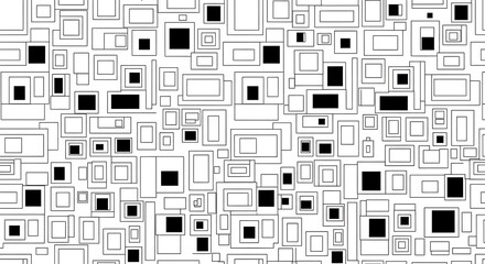 Abstract Black White Square Pattern.