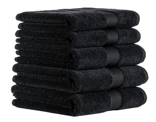 Stack of black towels