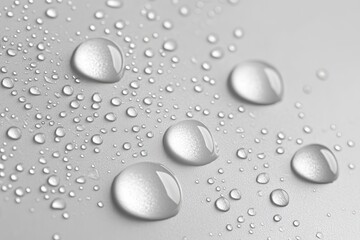 Close Up of a Pristine Wet Surface Adorned with Countless Shimmering Water Droplets and Reflections