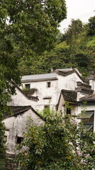 The old Chinese village view with the old built architectures on the south of China
