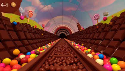 A candy-coated tunnel of chocolate delights