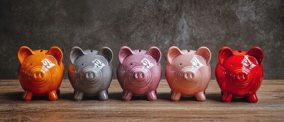 The vibrant collection of colorful piggy banks in a cozy setting.