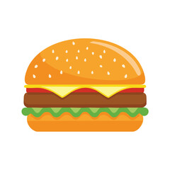 Delicious burger with sesame seeds and fresh ingredients hamburger food